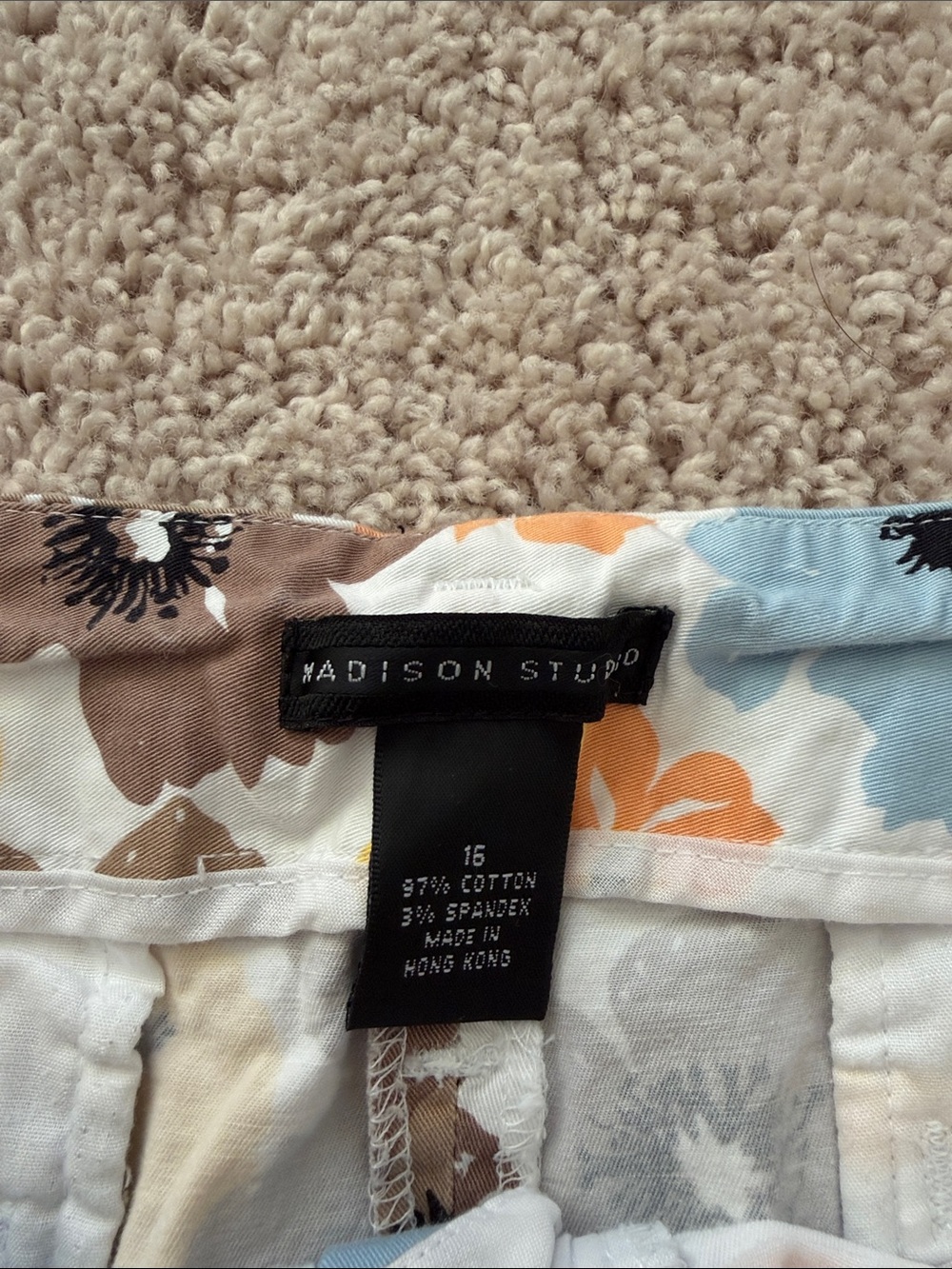 Madison Studio Floral Capris - Yellow, Blue & Brown - Picture 2 of 4